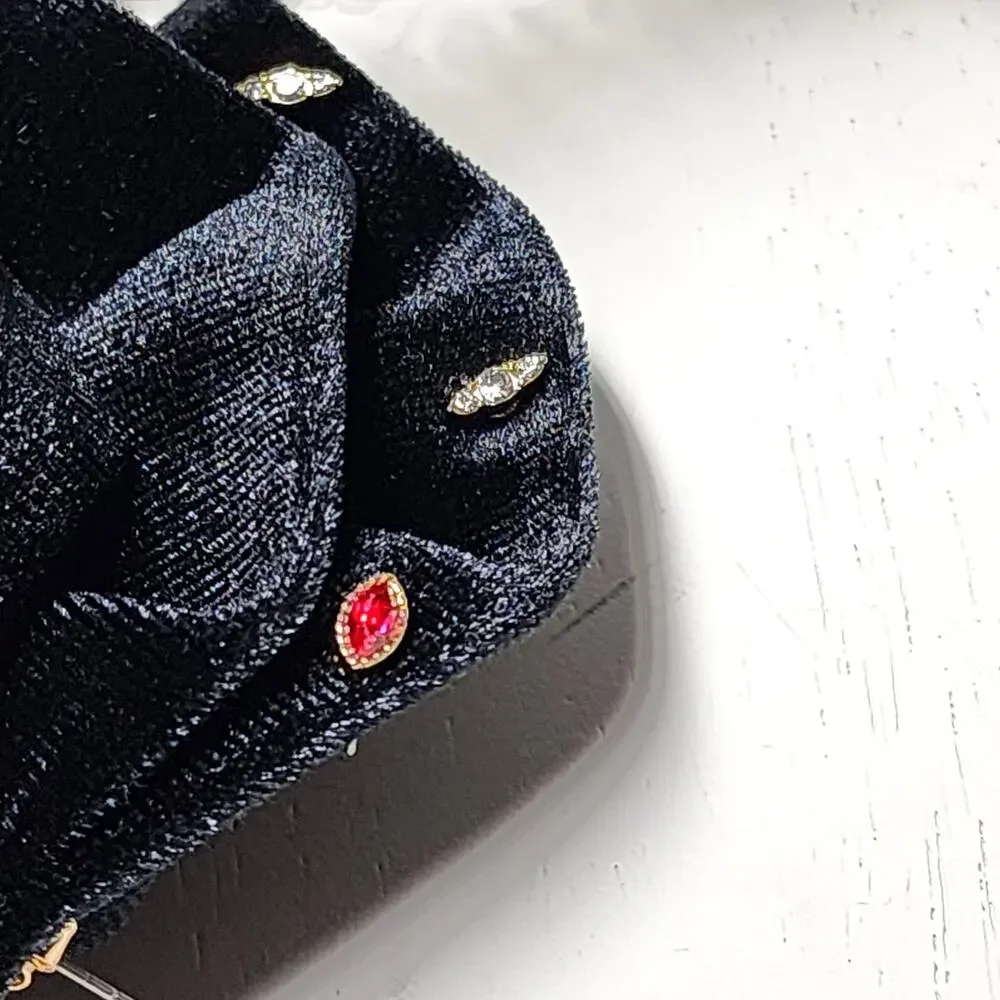 Free People Rosette Stud Pack Velvet Rose Brooch Earrings Set